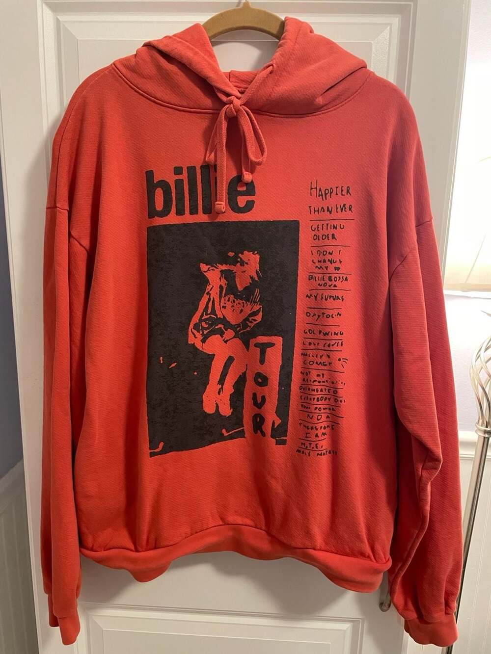 Billie Eilish Happier Than Ever Tour Hoodie Red Size S